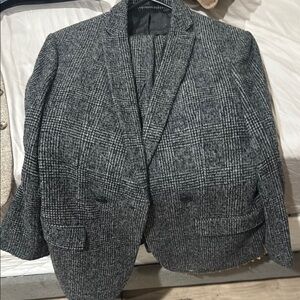 Men's Gray Checkered Blazer